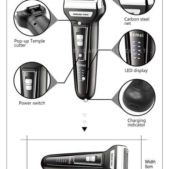 Kemei 3 In 1 Multifunction Trimmer And Shaver For Men