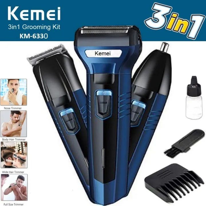 Kemei 3 In 1 Multifunction Trimmer And Shaver For Men