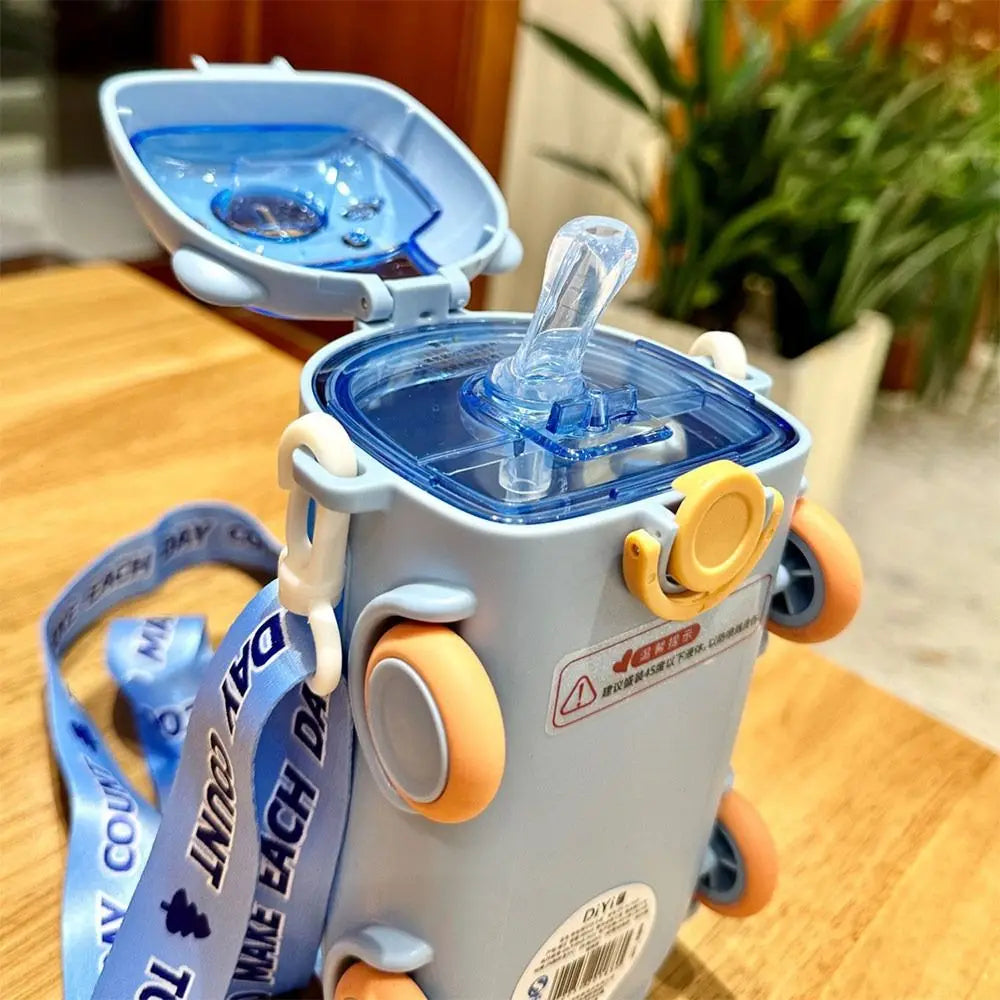 Cartoon Bus Cup 500ml – Spill-Proof for Kids