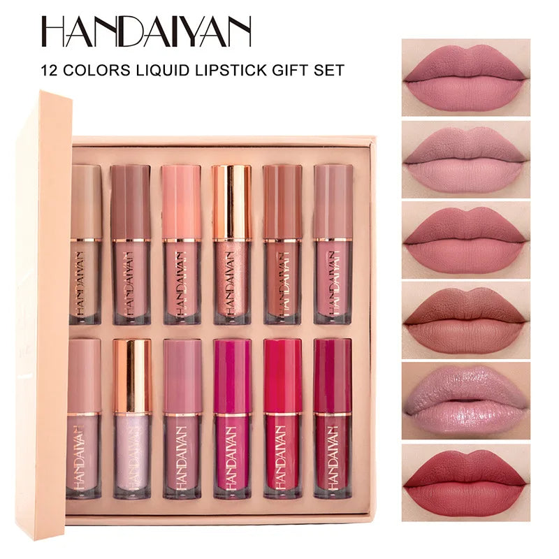 Handaiyan 12-Piece Lip Gloss & Matte Lipstick Set