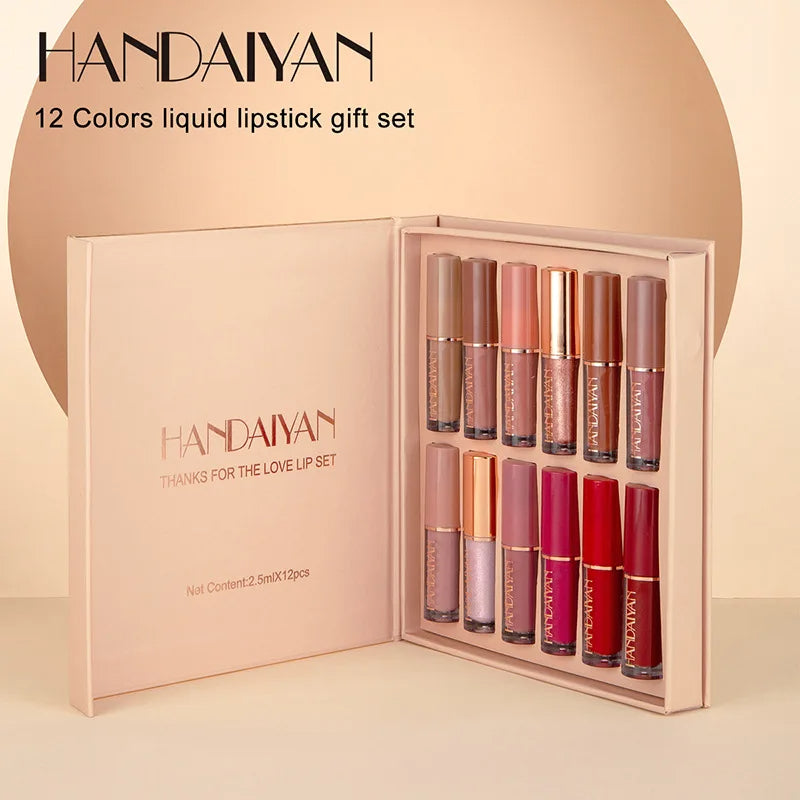 Handaiyan 12-Piece Lip Gloss & Matte Lipstick Set