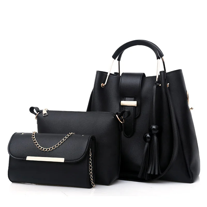 Women’s Leather Plain Hand Bag Set